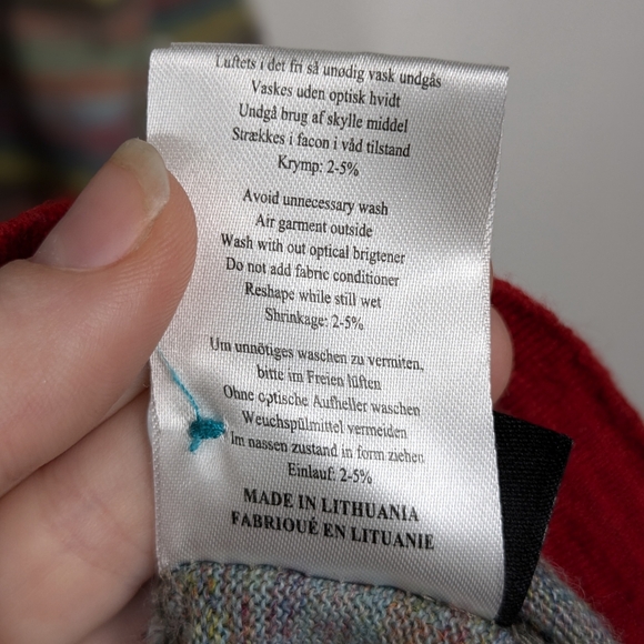 Eva & Claudi Size Large Wool Alpaca Blend Size Large Danish Design Artsy Funky - Picture 14 of 14